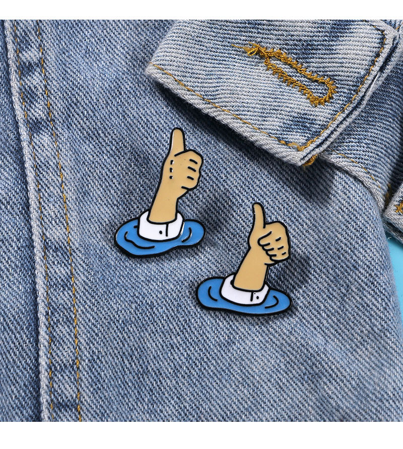 Enamel Design Cute Pin Cartoon Character Hand Alloy Enamel Unisex Brooches