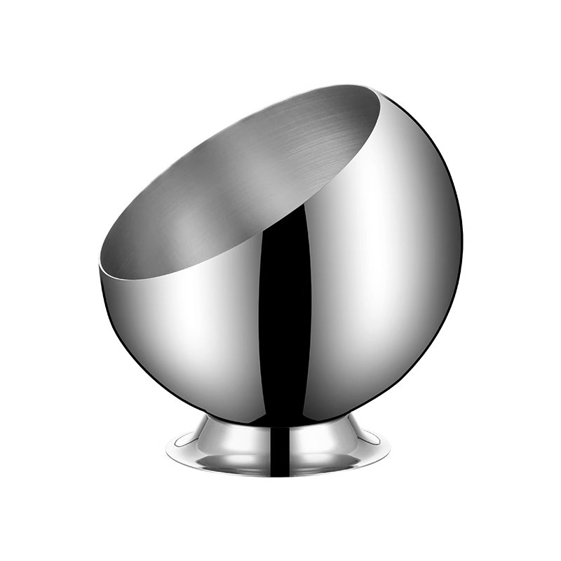 Comercial de acero inoxidable esférico inclinado condimento olla caliente tienda de salsa tazón cubiertos de mesa de lino tazón de salsa al por mayor