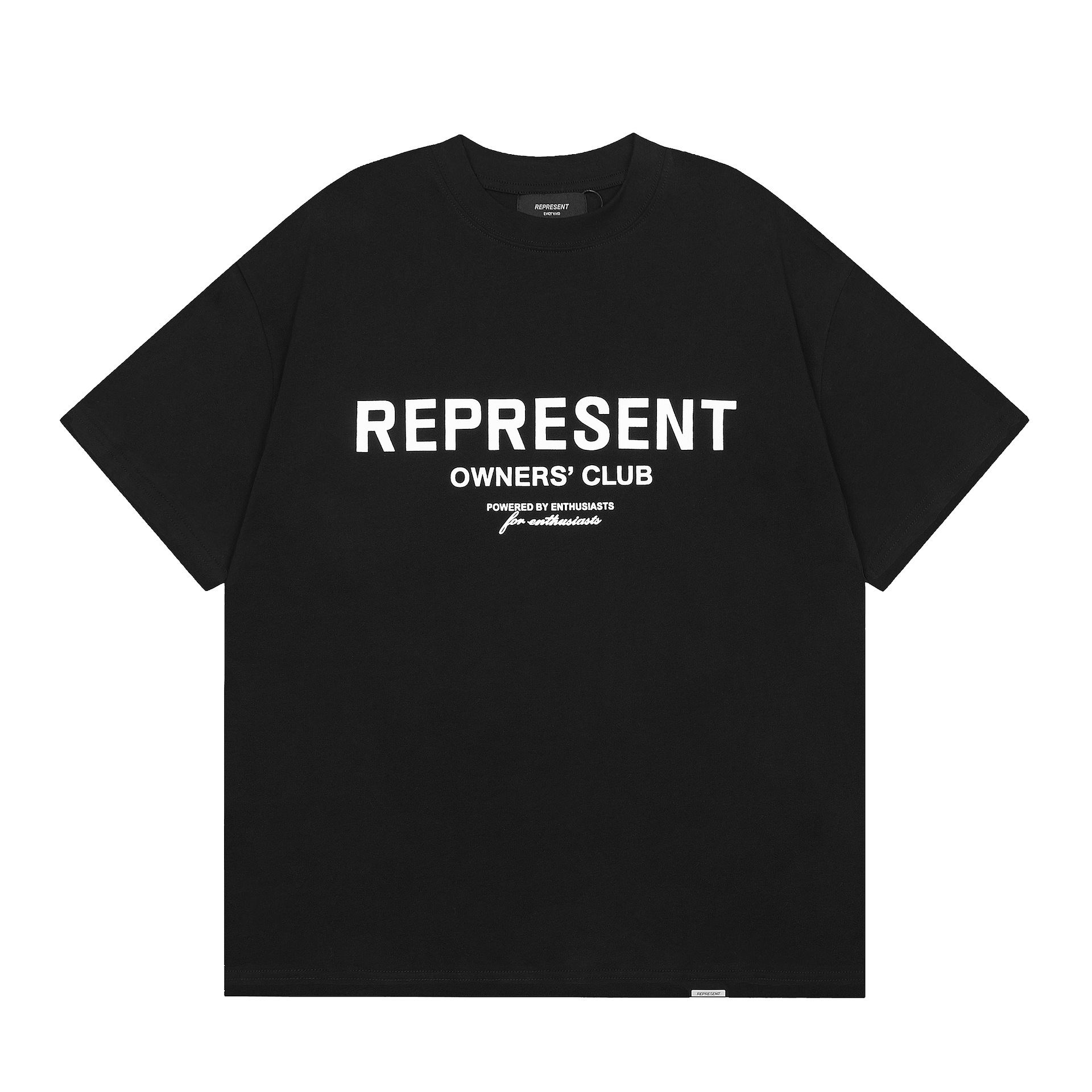 High Street REPRESENT Impresión de letras minimalistas desgastado retro lavado hombres y mujeres sueltos camiseta casual de manga corta marea