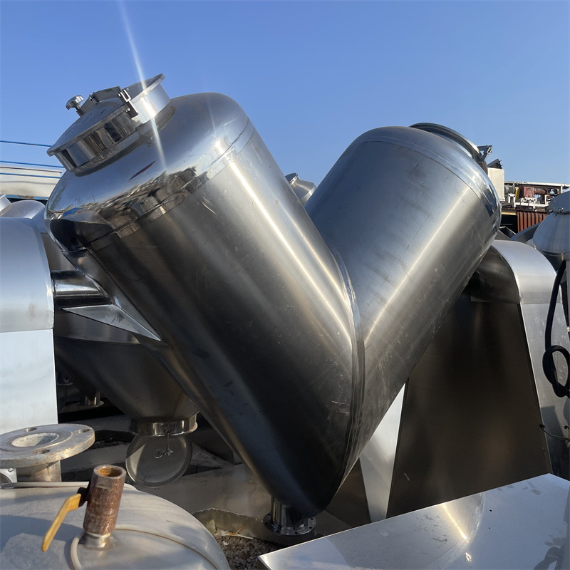 收购二手不锈钢V型混合机  立式颗粒混合设备  化工真空混料机