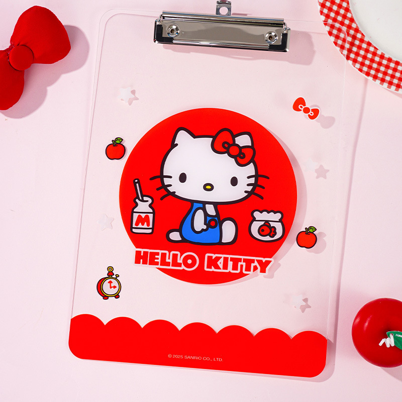 本物のファイルクリップボードハローキティ新しい A4 ボードクリップ学生漫画かわいい kt 猫オフィス透明フォルダー|undefined