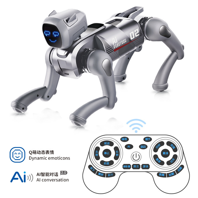 Niños AI inteligente robot perro juguete puzzle regalo de cumpleaños acompañante robot educación de control remoto programación perro mecánico