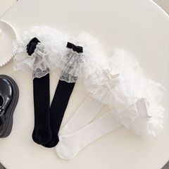 襪子女秋冬士棉襪JK風洛麗塔花邊蕾絲Lolita甜美中筒批發ins白色