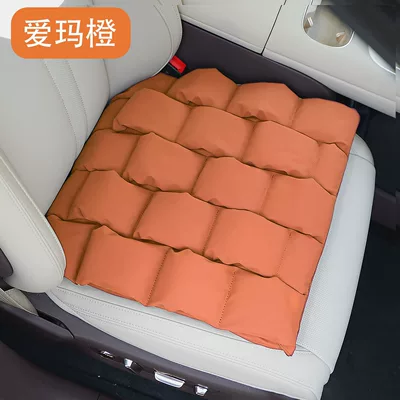 Cross-border Amazon car seat cushion suitable for all car models, universal for all seasons, made of Nappa leather, anti-stain, comfortable and breathable (Universal seat cover) - plaid-bubble-cushion-emma-orange-1-piece-45454