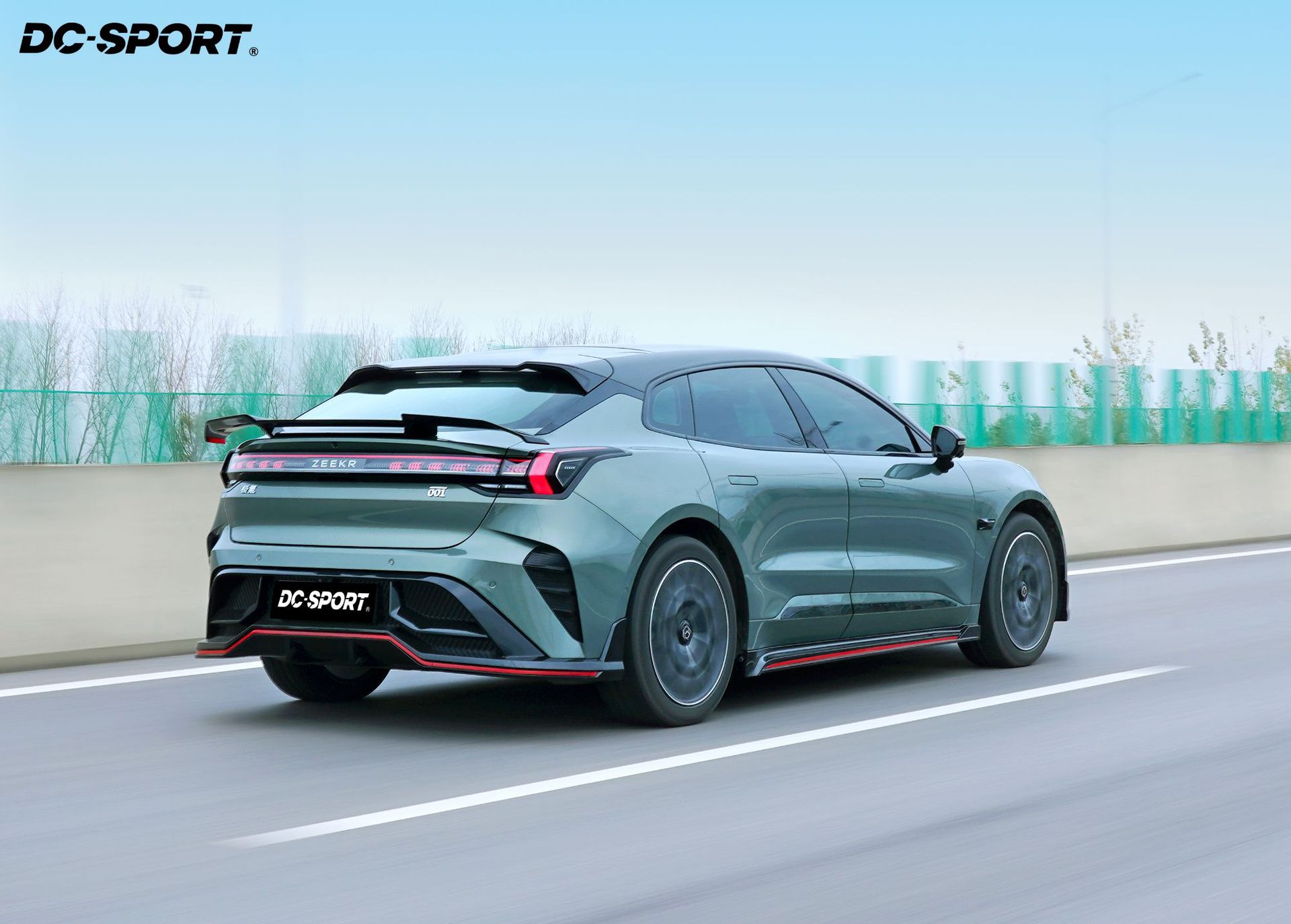 Suitable for 21-26 model Zeekr 001 DC model wide-body modification front spoiler, side skirts, rear lip, and sporty rear wing kit