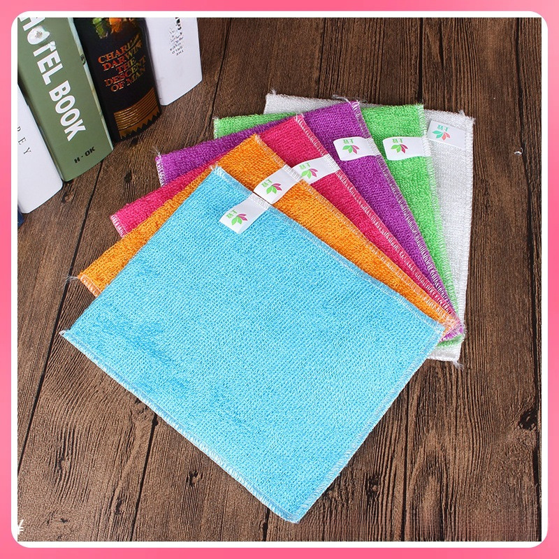✅ Bamboo Fiber Dish Towel, Plant Fiber Double-Layer Thickeneded Non-Stick Oil-Absorbing Dishcloth Cleaning Rag