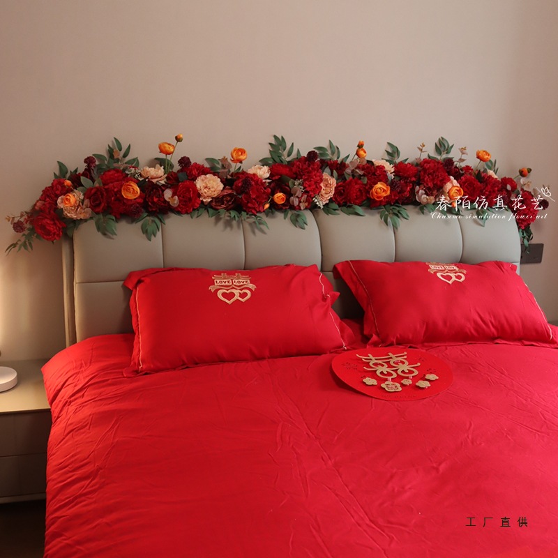 Bedside Artificial Flowers, Wedding Room Decoration, Decorative Flower Vines, New House Bedroom Sofa, Wedding Fake Flower Strips, Finished Products
