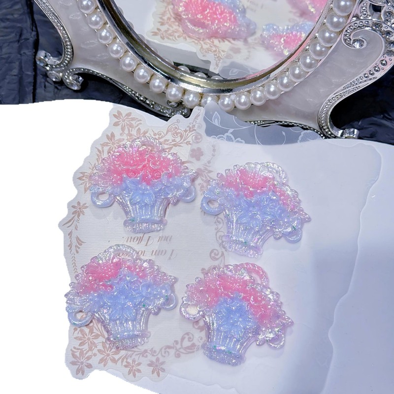 树脂配件批发diy饰品【大花蓝】带孔-爆闪卡50*45mm-萤火虫夜光|undefined