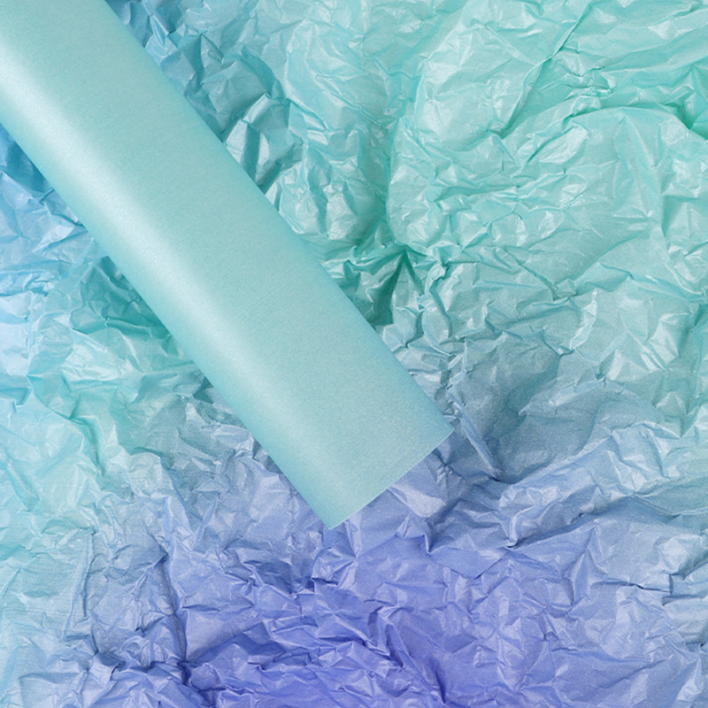 Papel de embalaje de flores de Sydney graduado, papel de embalaje de flores de mano, revestimiento de papel de arrugas de regalo de ensueño, materiales de flor