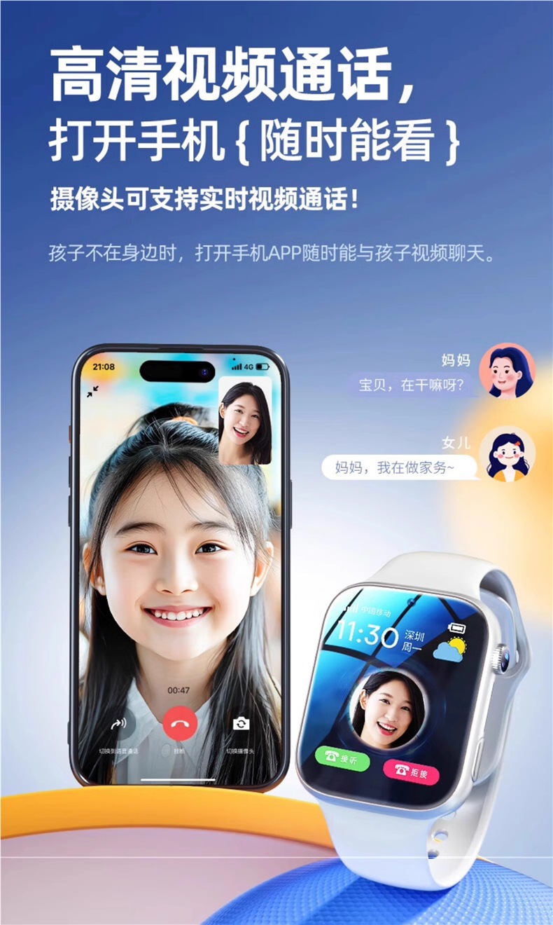 The 5G children's smartwatch is a multi-functional electronic model that can make video calls and is waterproof and shockproof undefined