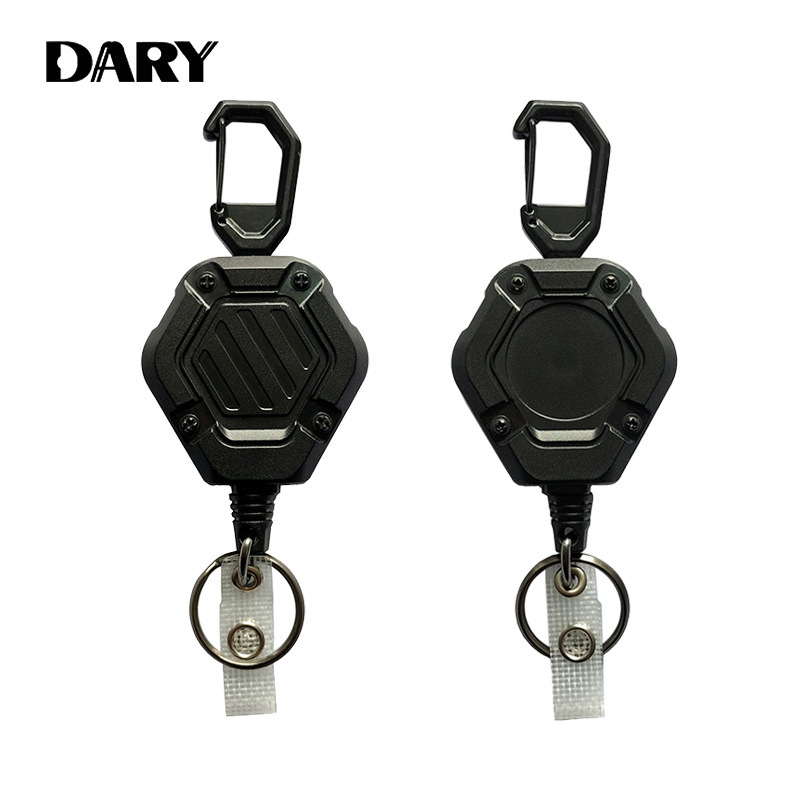 New cross-border multi-purpose heavy duty black retractable outdoor easy-to-pull buckle rotatable key hook wholesale