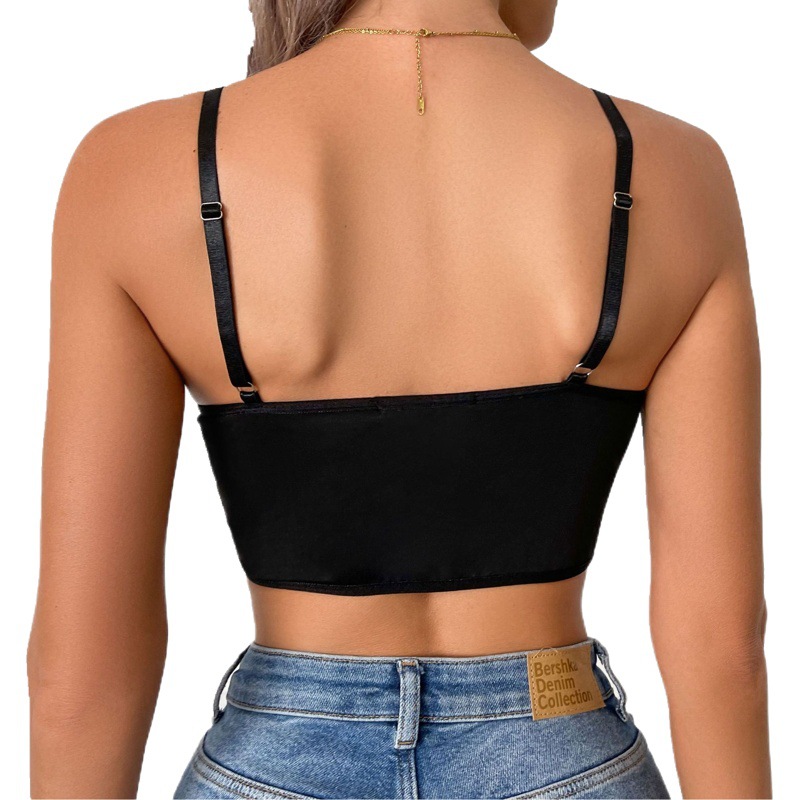 Las chicas picantes sexy europeas y americanas usan blusas ajustadas por dentro y por fuera, ropa interior de tirantes de ventilador de deseo puro, chalecos cortos por fuera. image 1