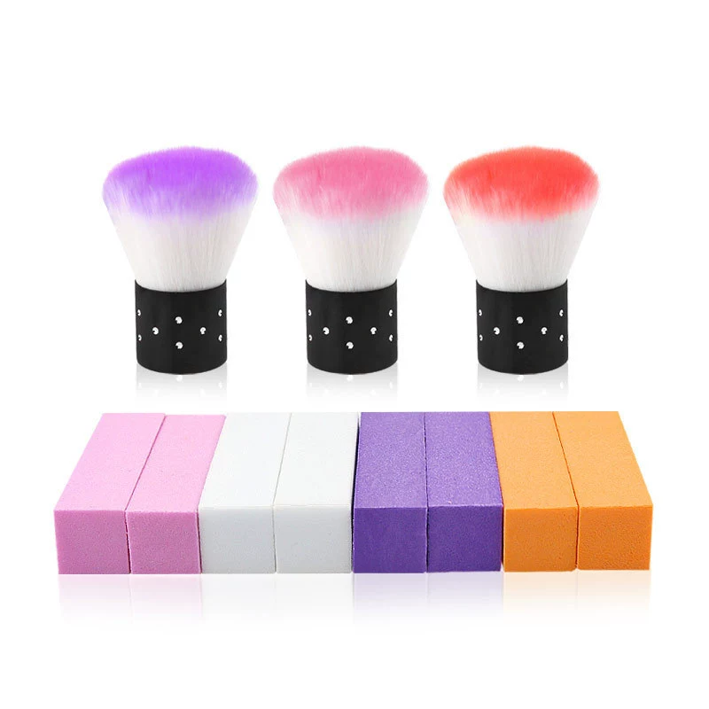 Новый маникюрный инструмент для чистки ногтей Щетка для грибов щетка с полированным тофу блок пилка для ногтей комбинированный набор