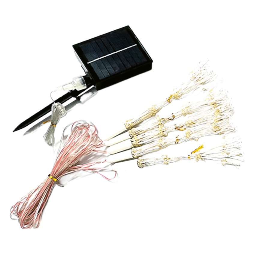 Venta al por mayor fuegos artificiales solares explosión luz LED diente de león alambre de cobre boda patio paisaje decoración vacaciones color Cadena de luz