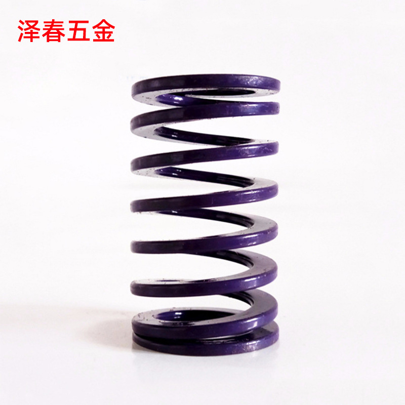 厂家批发日本模宝压缩模具弹簧紫色矩形螺旋五金扁线压缩弹簧