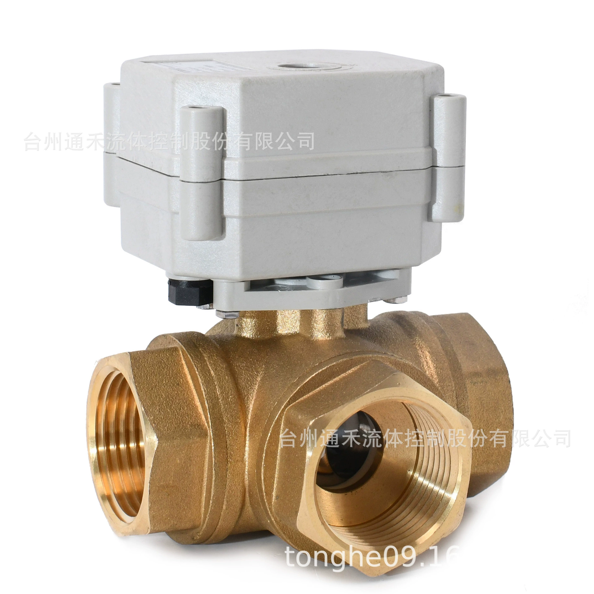 Tonhe2-1-inch миниатюрный Электрический шаровой кран горизонтальный T/L латунный Трехходовой Электрический шаровой кран dn8-25