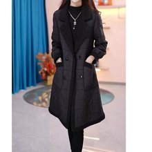 一件代发直播爆款时尚夹棉棉服中长款大衣洋气显瘦百搭轻薄外套女