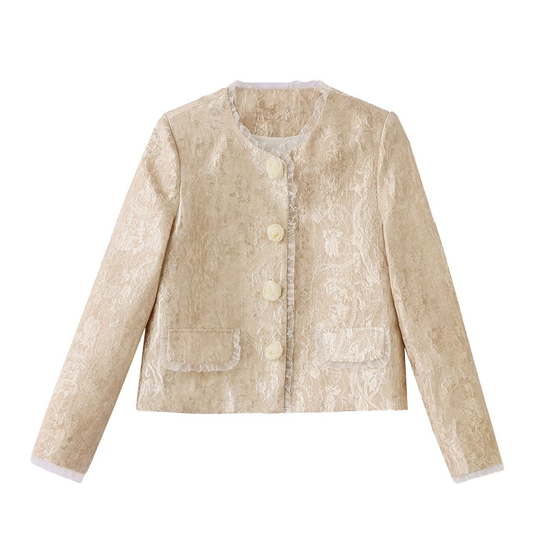 Short autumn retro lace jacket, Chanel style