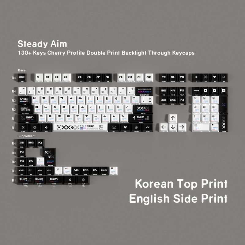 プリント集双刻透光Pbt熱昇華工場の全セットのキーキャップドイツ語韓国語スペイン語ヨーロッパ規格|undefined