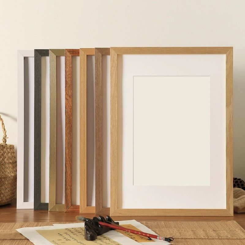 DIY Desktop Handwritten Calligraphy Photo Frame 4K Blank Picture Frame Calligraphy Brush Calligraphy Decorative Solid Wood Frame Wall Hanging Cross-Border