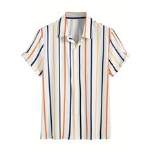 A 69959 Men's Striped Short Sleeve Shirt ��ʿ�l�y�����r��