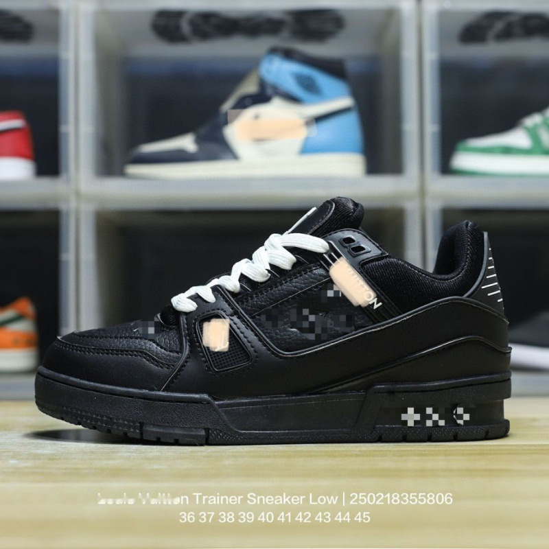 High-End Popular Genuine Leather Lujia Trainer New Trendy Brand Sneakers for Men and Women, Light Luxury Trendy Casual Basketball Shoes