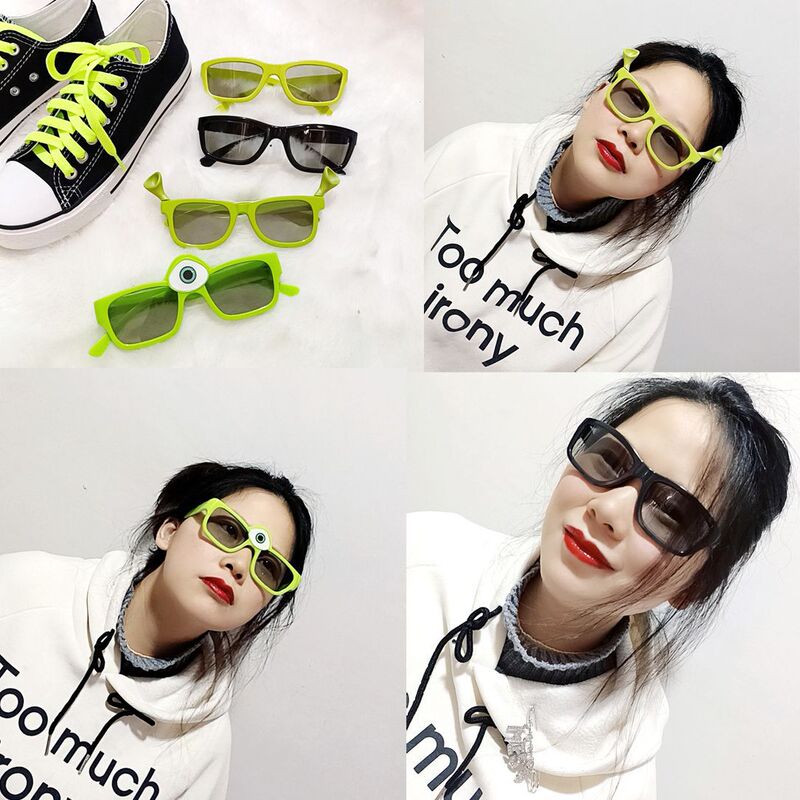 Internet Celebrity TikToon Kuso Funny Photography Movie 3D Glasses Cinema Parent-Child Sunglasses Couple Functional Glasses