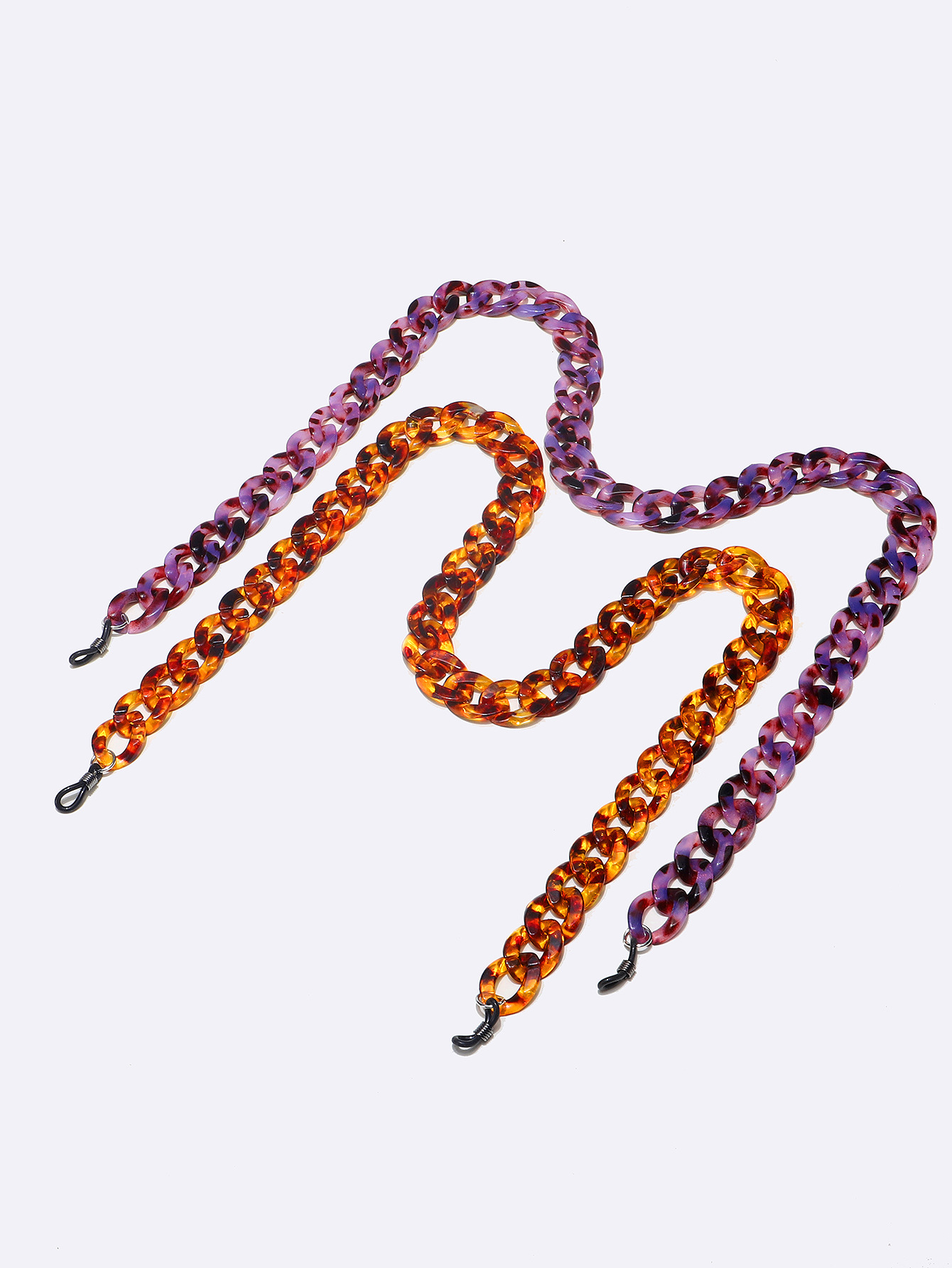 62g Weight Arylic Material Vintage Two-piece Acrylic Leopard Print Purple Glasses Chain Wholesale Nihaojewelry 2
