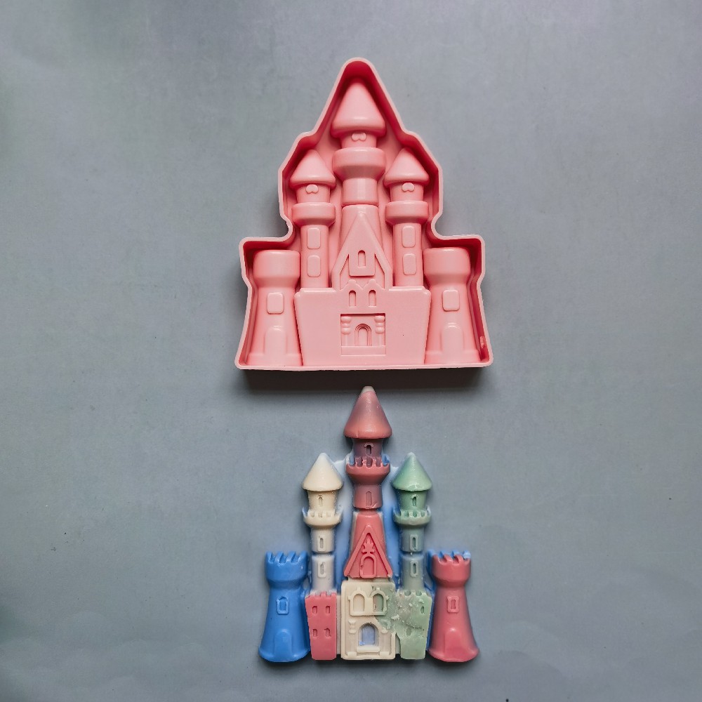 Ejiao Castle 288 Molde de silicona Pudín Molde de postre Decoración de pasteles Utensilios de cocina para hornear