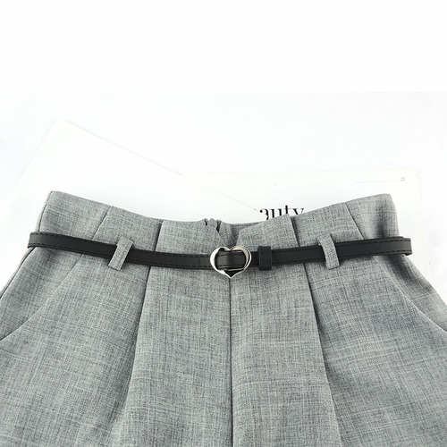Personalized retro love holeless small belt women's fine decorative dress suit jeans belt summer narrow