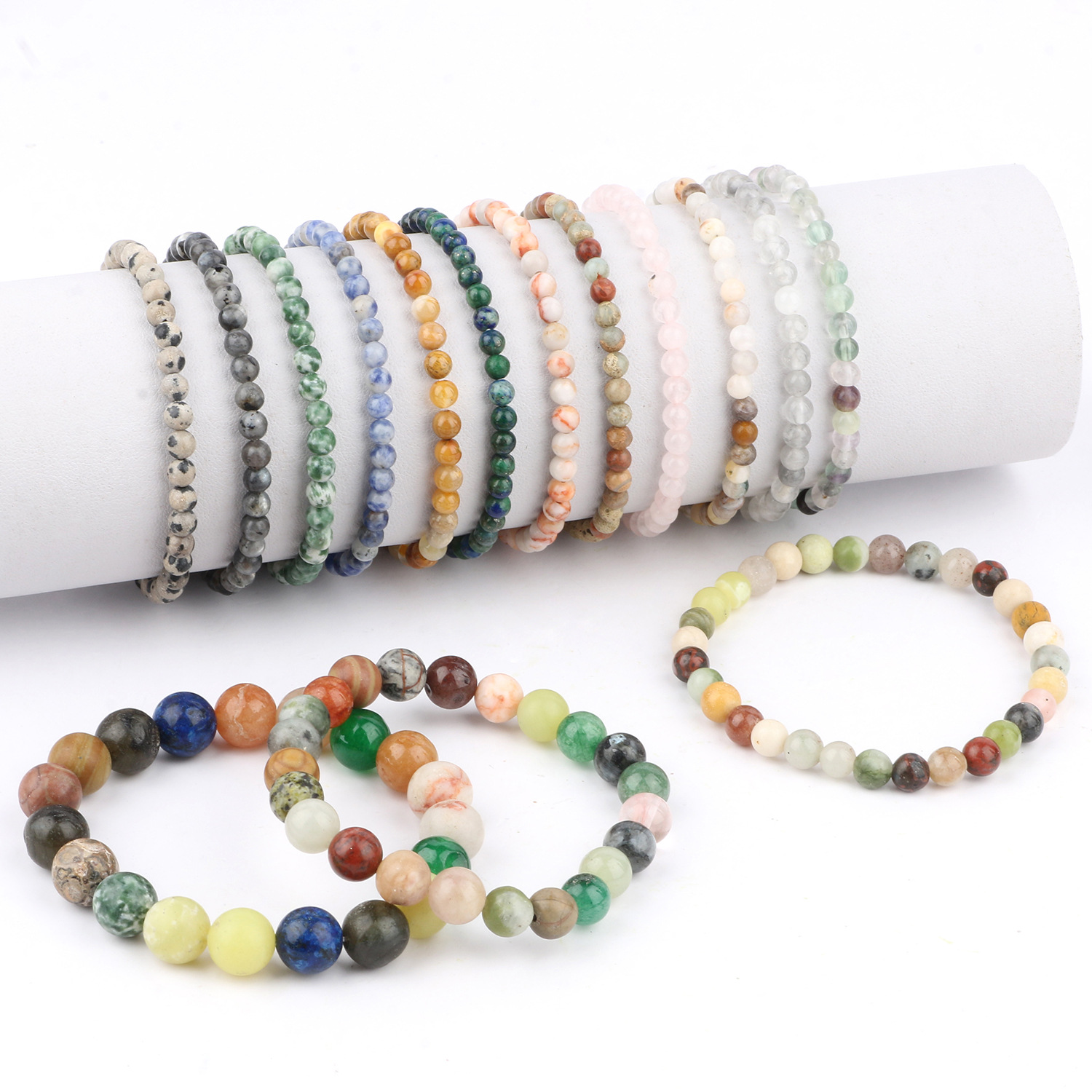 Style Simple Rond Agate Bracelets En Masse display picture 3