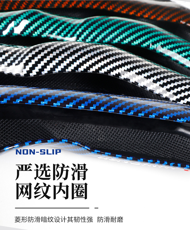 Men's Dynamic and Fashionable Cassette Carbon Fiber Car Steering Wheel Cover Ultra-Thin Anti-Slip 3D Handlebar Cover Suitable for 99% of Cars
