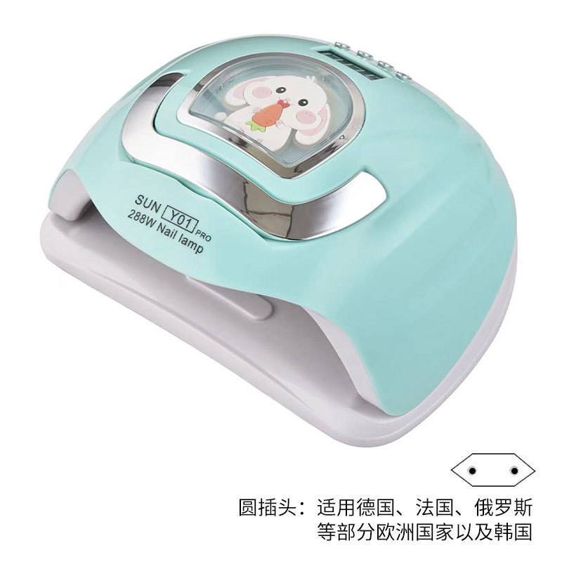 Lámpara de uñas 288W lámpara de fototerapia de uñas inteligente LED fuente de luz dual máquina de fototerapia inteligente esmalte de uñas pegamento para hornear lámpara transfronteriza