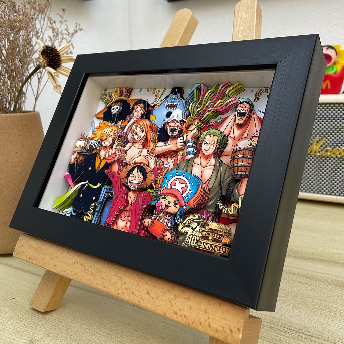 海贼王周边3D立体画手办草帽全员路飞动漫送男生生日礼物挂画摆件