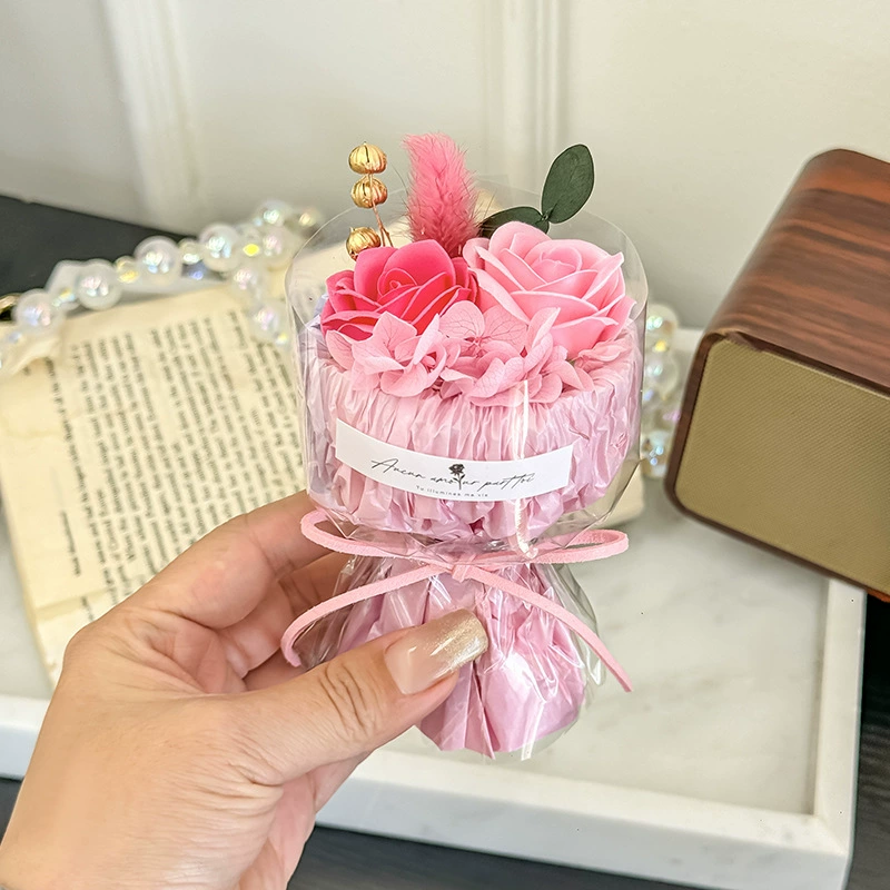 Искусственные цветы, высококачественные реалистичные букеты, мини-букеты, вечные цветы, имитация цветов, розы, сувениры оптом