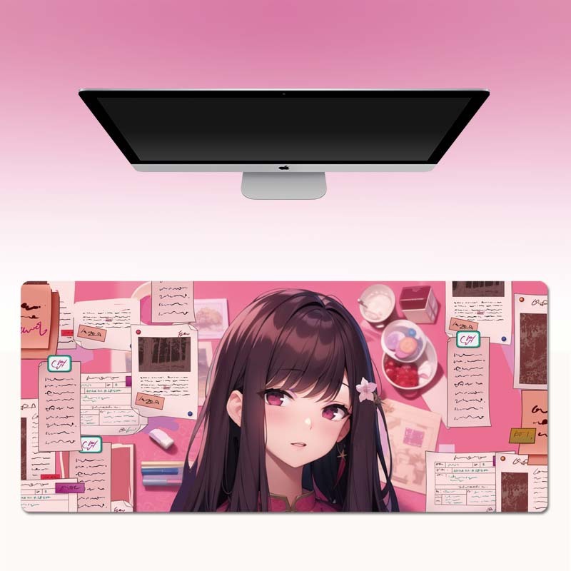 マウスパッドの1つの代理の超巨大なかわいいアニメの女子学生のキーボードのパッドは大きくて厚いロックの辺の卸売りの大きいサイズの事務室を増加します。|undefined