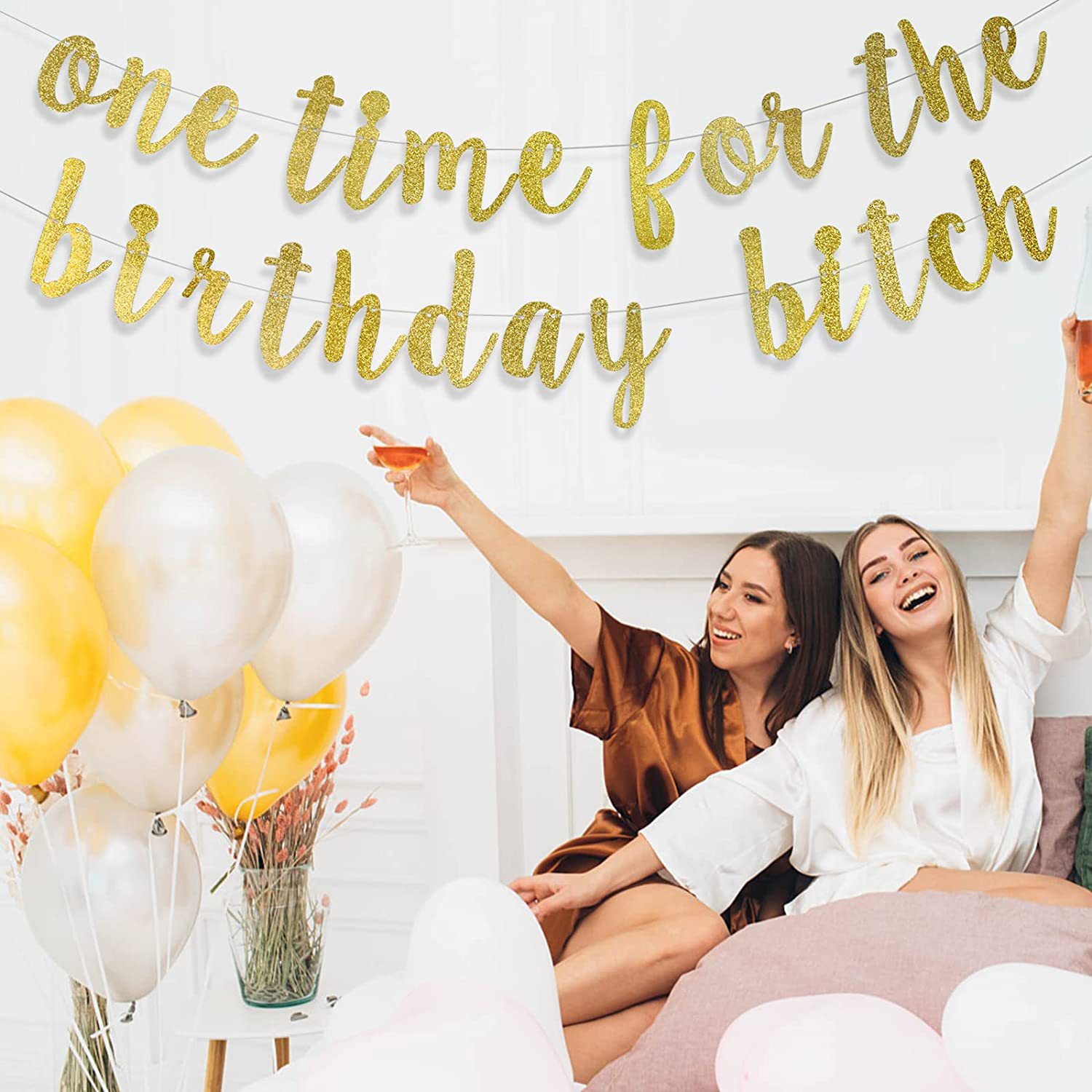 Oro Rosa cumpleaños carta fiesta inglés cumpleaños fiesta decoración brillo guirnalda decoración Feliz cumpleaños arreglo