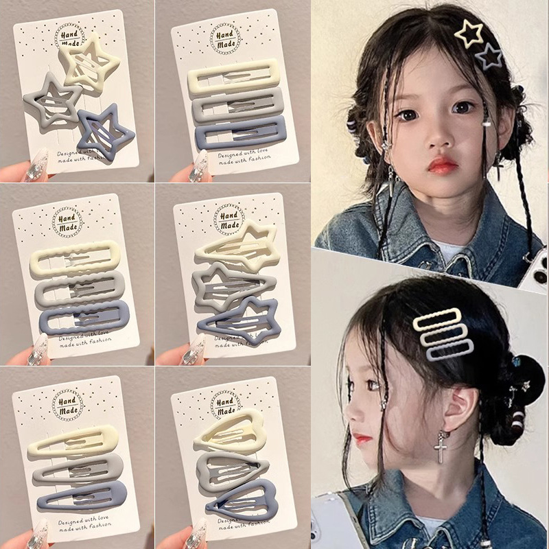 Niños pinzas de cabello de la niña pinzas de cabello de pestañas nuevas estrellas pinzas de cabello niñas grises blancos BB pinzas de cabello