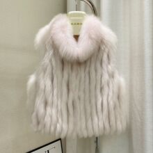进口狐狸毛车条马甲皮草外套女2025秋冬新款马夹坎肩保暖年轻显瘦