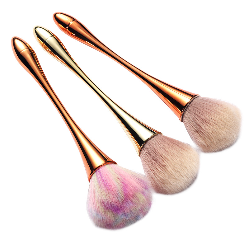 Internet estilo de la celebridad polvo de uñas cepillo de polvo de color grande pelo suave rubor cepillo de maquillaje polvo suelto cepillo de pelo herramienta de limpieza de uñas