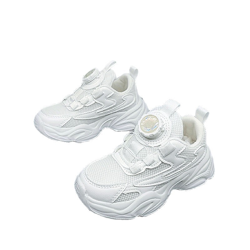 27-31 Tamaño de doble red de otoño nuevos zapatos blancos 5 - 10 niñas, niños, niños, zapatos deportivos para niños, zapatos de correr