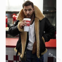 2021欧米の新商品毛皮一体男性コート衝突色毛羽立ちジャケット卸売りebayアマゾン秋冬ファスナー