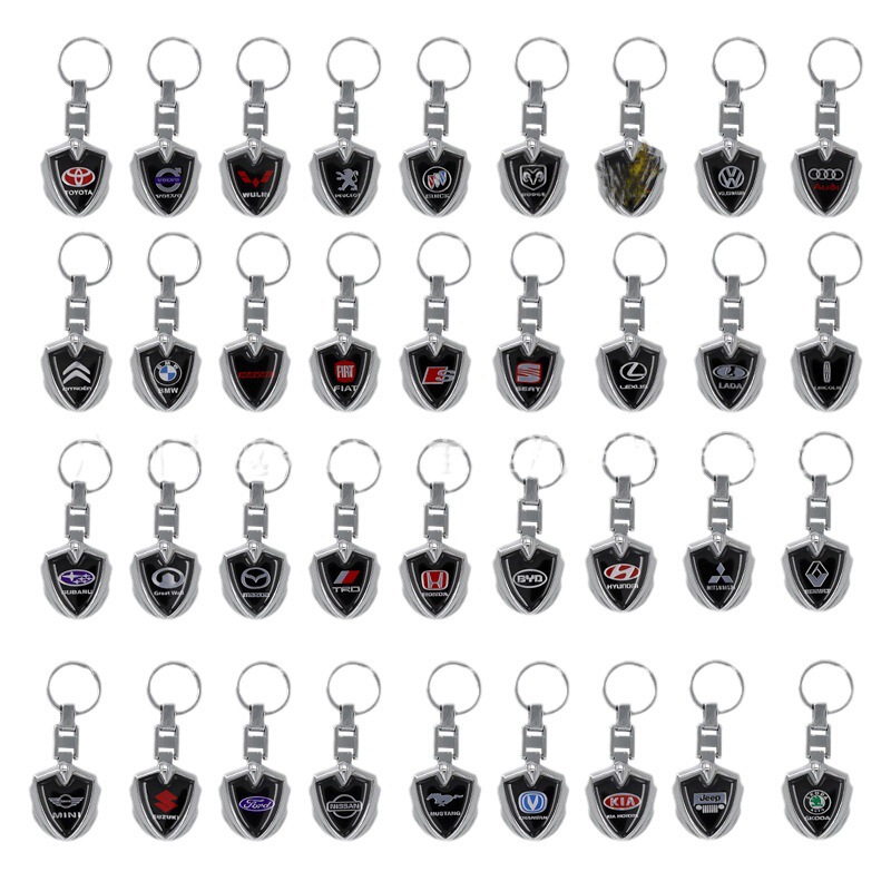 Suitable for Car Modification Carbon Fiber Glue Creative Car Logo Keychain H Buckle Pendant Car Modification Joint Buckle