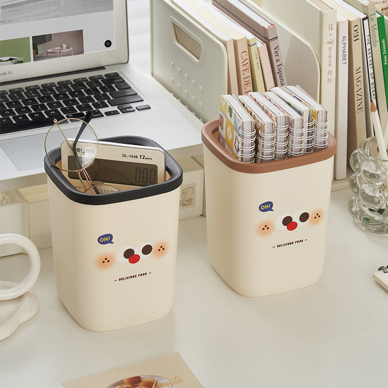 Desktop bote de basura dibujos animados mini papelera ins hogar dormitorio sala de estar creativo estudiante papelería pequeña caja de almacenamiento
