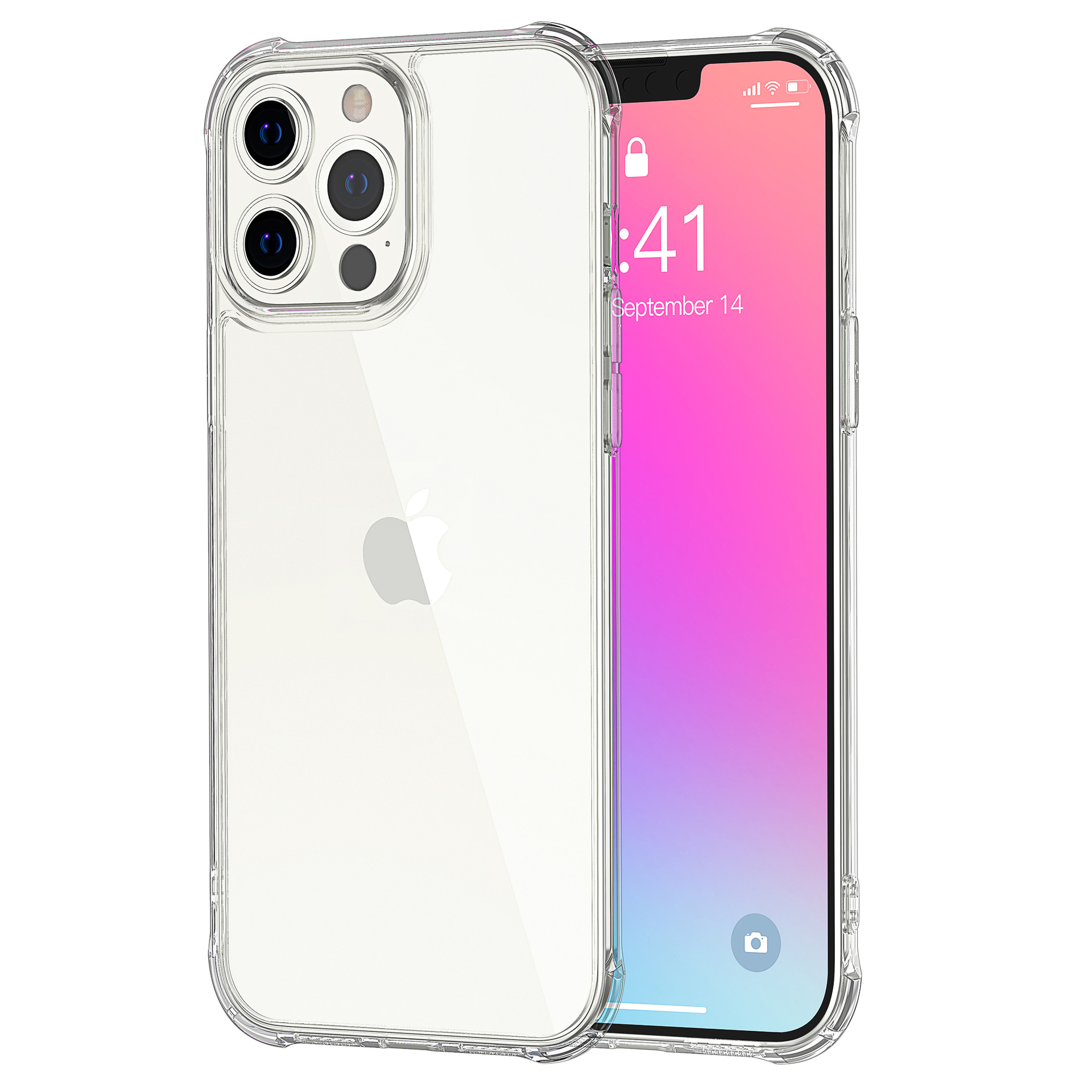 新品苹果13手机壳适用iPhone13 Pro高透钢化玻璃壳防摔硬壳保护套