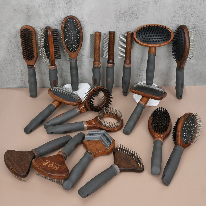 Cross-Border Pet Comb, Cat Grooming Comb, Solid Wood Dog Massage Comb, Pin Comb, Double-Sided Comb, Special for Pets