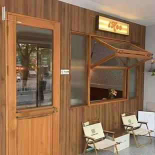 Old Elm Solid Wood Window Frame for Home Courtyard Large Window Street Snack Pastry Shop Doors and Windows B&B Hotel Retro Window