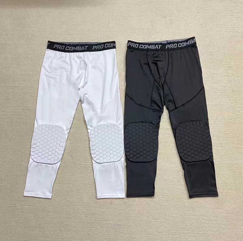 Basketball Knee Pads Men's Honeycomb Anti-Collision All-In-One Tights Three-Point Sports Professional Leg Pads Running Knee Protective Equipment