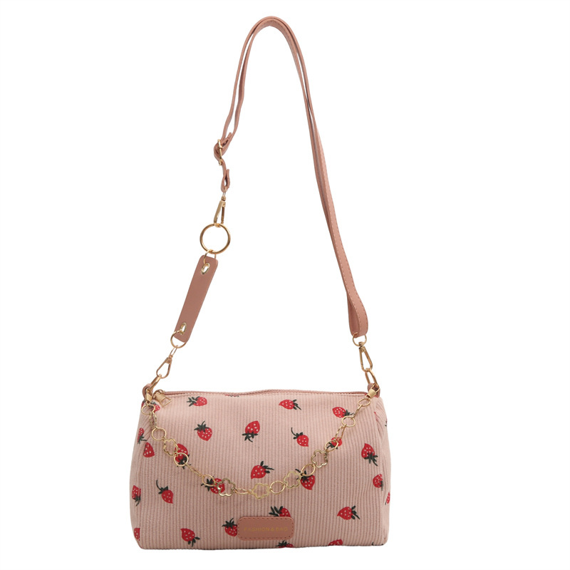 Korean version Instagram fashion cute girl pillow bag 2024 summer new simple casual corduroy single shoulder diagonal_voghion.com