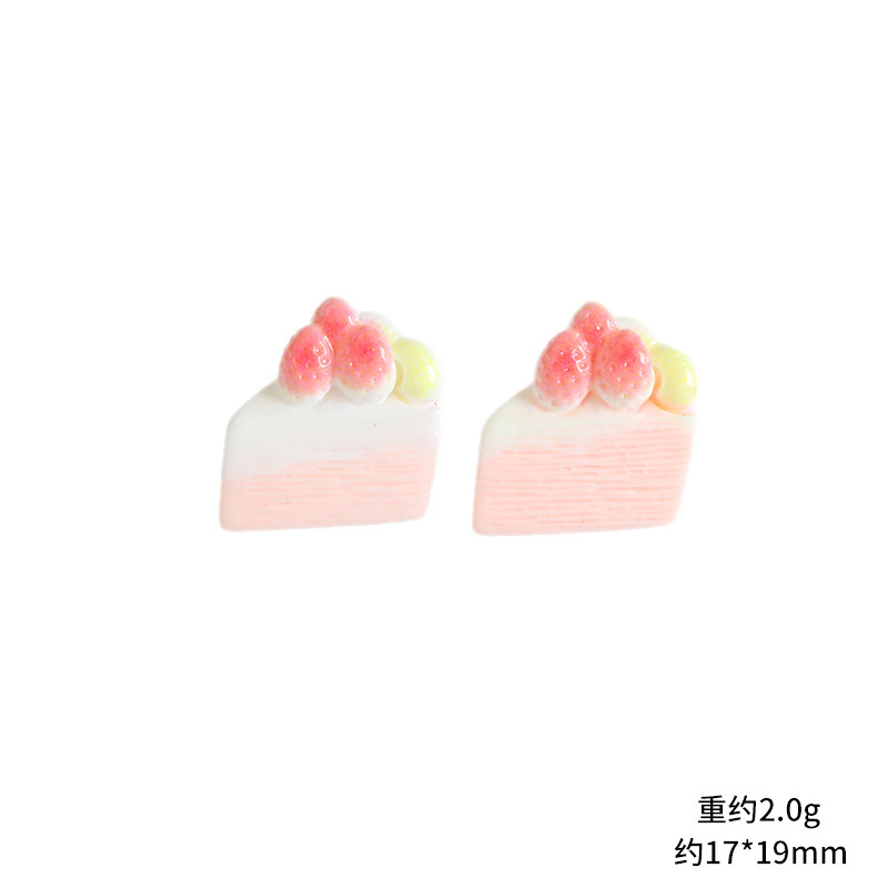 仿真食玩奶油草莓蛋糕树脂配件手工diy奶油胶鞋口冰箱贴发夹材料|undefined